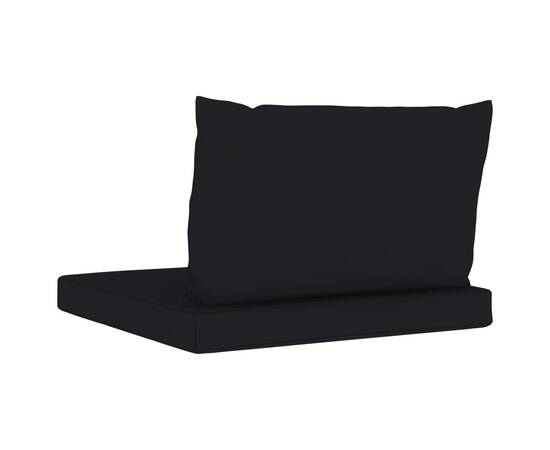 Perne de canapea din paleți, 2 buc., negru, material textil, 5 image