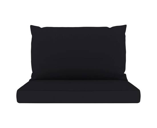 Perne de canapea din paleți, 2 buc., negru, material textil, 3 image