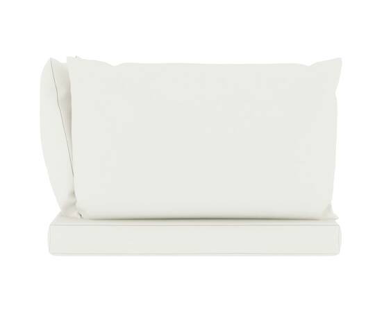 Perne de canapea din paleți, 3 buc., alb crem, material textil, 4 image