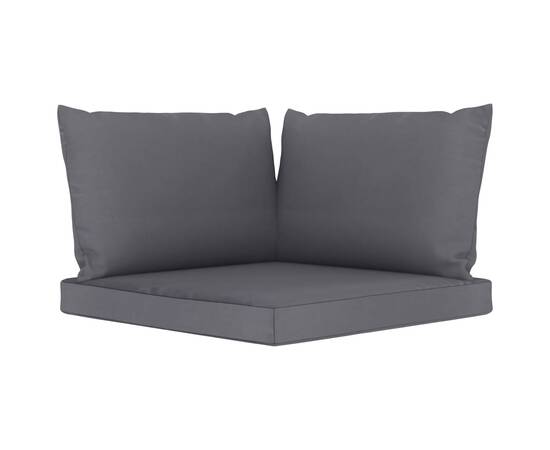 Perne de canapea din paleți, 3 buc., antracit, material textil, 2 image
