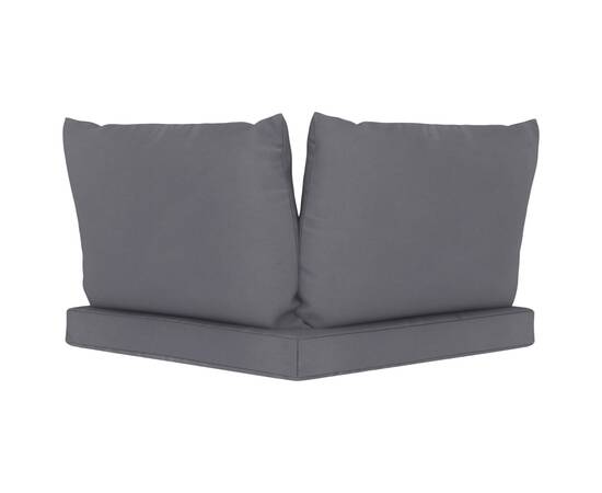 Perne de canapea din paleți, 3 buc., antracit, material textil, 5 image