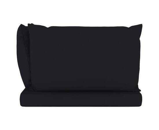 Perne de canapea din paleți, 3 buc., negru, material textil, 4 image
