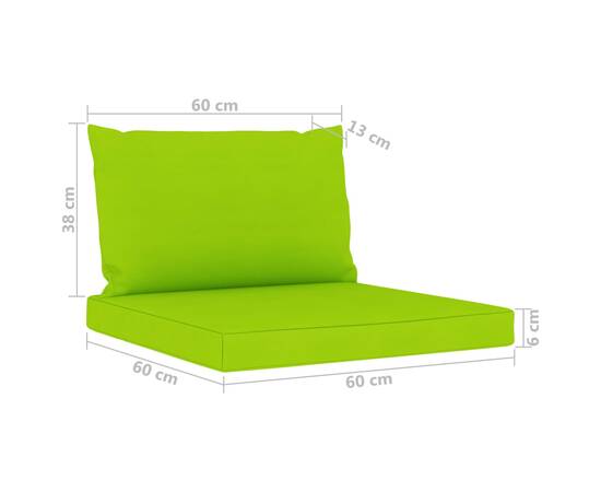 Perne pentru canapea din paleți, 2 buc., verde aprins, textil, 6 image