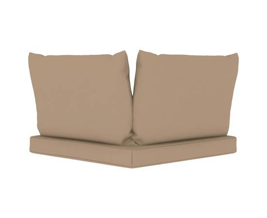 Perne pentru canapea din paleți, 3 buc., gri taupe, țesătură, 4 image