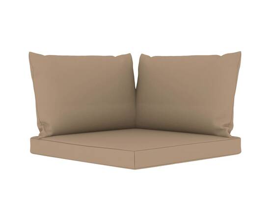 Perne pentru canapea din paleți, 3 buc., gri taupe, țesătură, 2 image