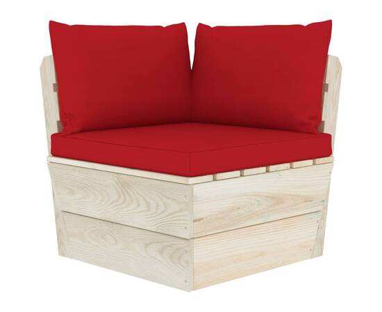Perne pentru canapea din paleți, 3 buc., roșu, material textil