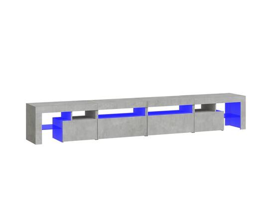 Comodă tv cu lumini led, gri beton, 280x36,5x40cm, 2 image