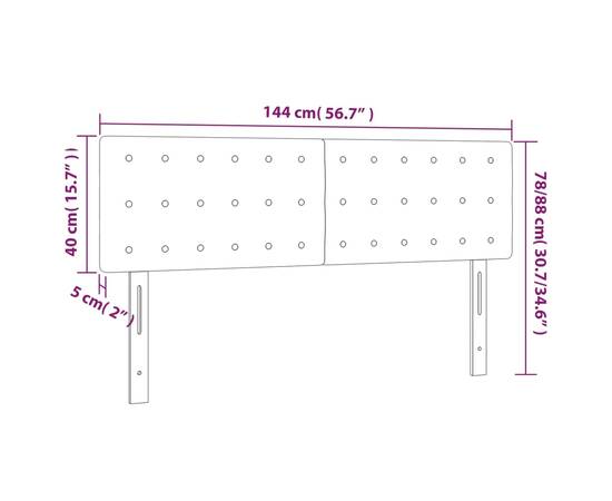 Tăblii de pat, 2 buc., albastru, 72x5x78/88 cm, textil, 8 image