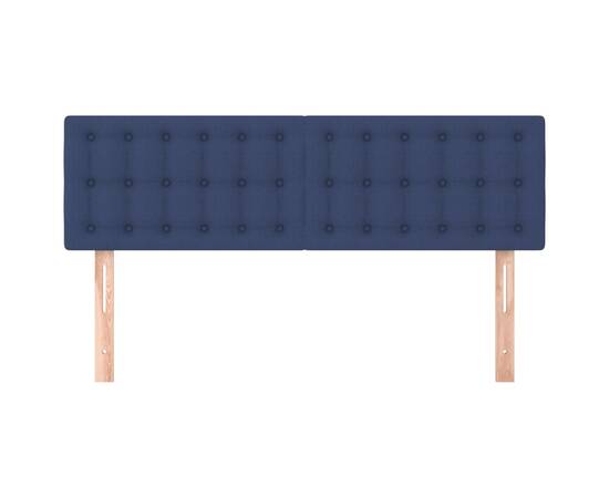 Tăblii de pat, 2 buc., albastru, 72x5x78/88 cm, textil, 3 image
