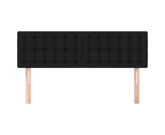 Tăblii de pat, 2 buc., negru, 72x5x78/88 cm, textil, 3 image