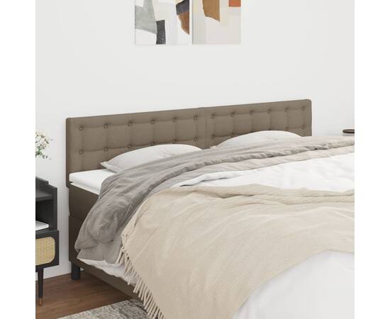 Tăblii de pat, 2 buc, gri taupe, 80x5x78/88 cm, textil