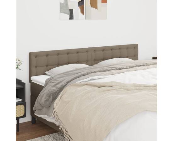 Tăblii de pat, 2 buc, gri taupe, 90x5x78/88 cm, textil