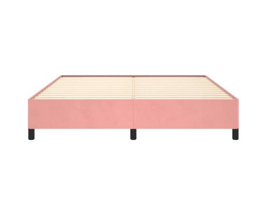 Cadru de pat, roz, 180x200 cm, catifea, 5 image