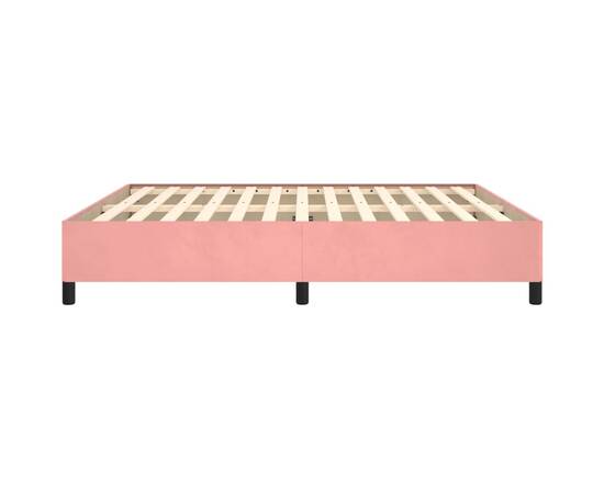Cadru de pat, roz, 180x200 cm, catifea, 6 image