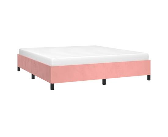 Cadru de pat, roz, 180x200 cm, catifea, 3 image