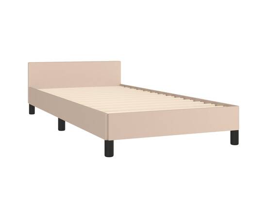Cadru de pat cu tăblie, cappuccino, 100x200 cm, piele ecologică, 4 image