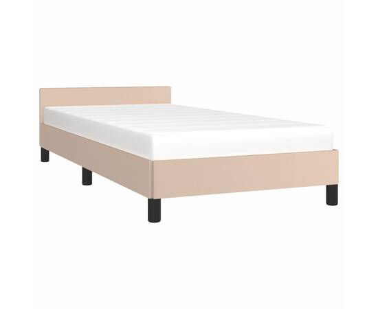 Cadru de pat cu tăblie, cappuccino, 100x200 cm, piele ecologică, 3 image