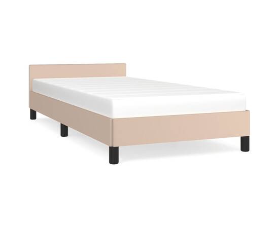 Cadru de pat cu tăblie, cappuccino, 100x200 cm, piele ecologică, 2 image