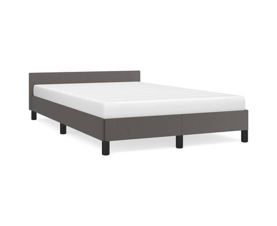 Cadru de pat cu tăblie, gri, 120x200 cm, piele ecologică, 2 image
