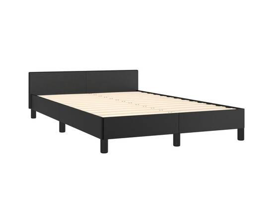 Cadru de pat cu tăblie, negru, 120x200 cm, piele ecologică, 4 image