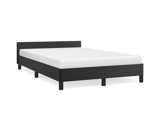 Cadru de pat cu tăblie, negru, 120x200 cm, piele ecologică, 2 image