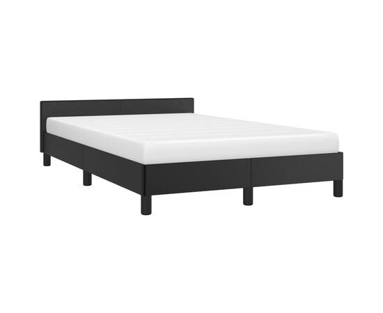 Cadru de pat cu tăblie, negru, 120x200 cm, piele ecologică, 3 image