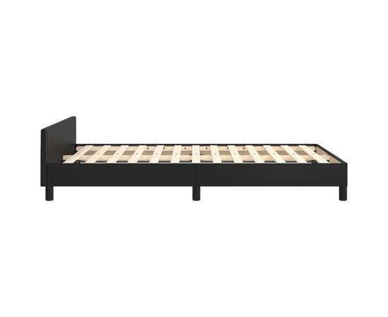 Cadru de pat cu tăblie, negru, 120x200 cm, piele ecologică, 6 image