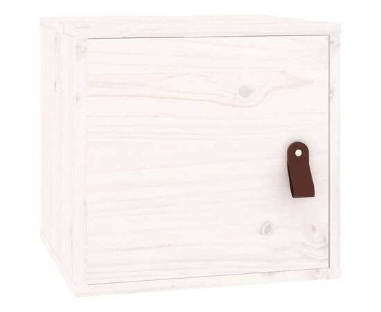 Dulapuri de perete, 2 buc., alb, 31,5x30x30 cm, lemn masiv pin, 3 image