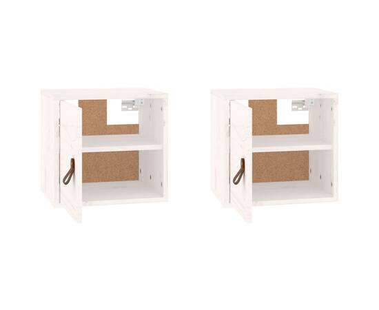 Dulapuri de perete, 2 buc., alb, 31,5x30x30 cm, lemn masiv pin, 6 image