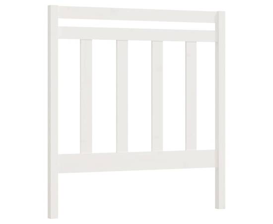 Tăblie de pat, alb, 95x4x100 cm, lemn masiv de pin, 2 image