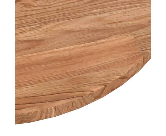 Blat de masă rotund maro deschis Ø30x1,5cm lemn stejar tratat, 3 image