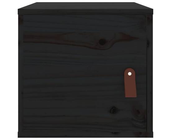 Dulap de perete, negru, 31,5x30x30 cm, lemn masiv de pin, 3 image