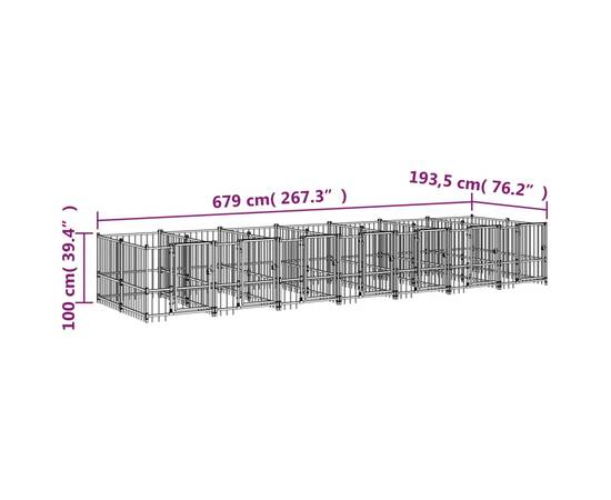 Padoc pentru câini de exterior, 13,14 m², oțel, 6 image