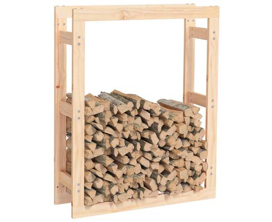 Rastel pentru lemne de foc, 80x25x100 cm, lemn masiv pin, 4 image