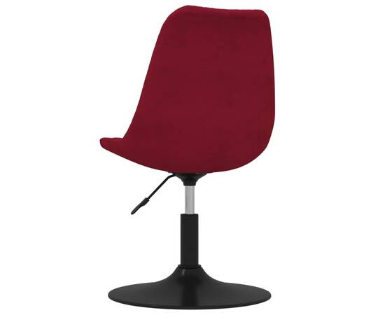 Scaune de masă pivotante, 4 buc., roșu vin, catifea, 6 image