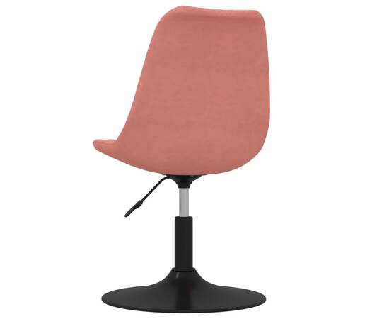 Scaune de masă pivotante, 4 buc, roz, catifea, 6 image