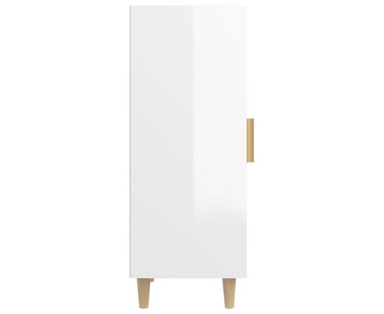 Servantă, alb extralucios, 34,5x34x90 cm, lemn compozit, 7 image