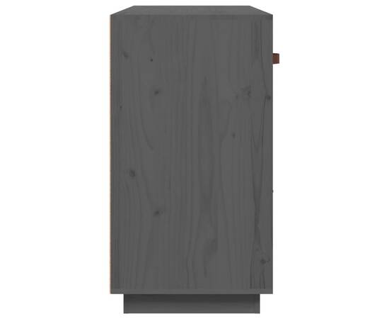 Servantă, gri, 100x40x75 cm, lemn masiv de pin, 7 image
