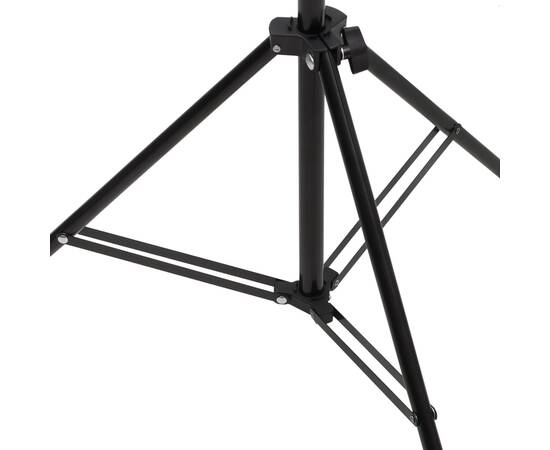 Suport de fundal în formă de t, negru, 151x60x(70-200) cm, 6 image