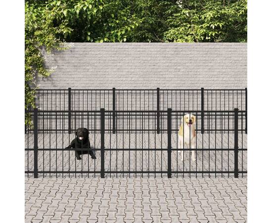 Padoc pentru câini de exterior, 26,35 m², oțel