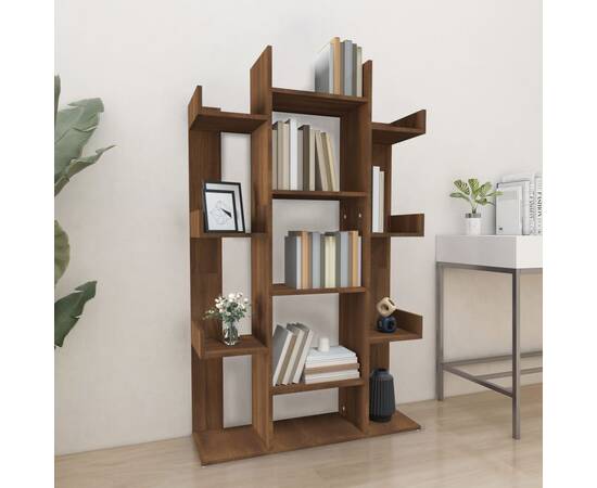 Bibliotecă, stejar maro, 86x25,5x140 cm, lemn prelucrat