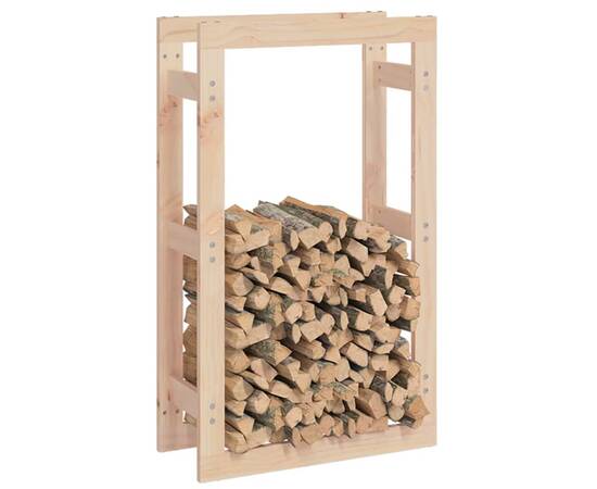 Rastel pentru lemne de foc, 60x25x100 cm, lemn masiv pin, 4 image