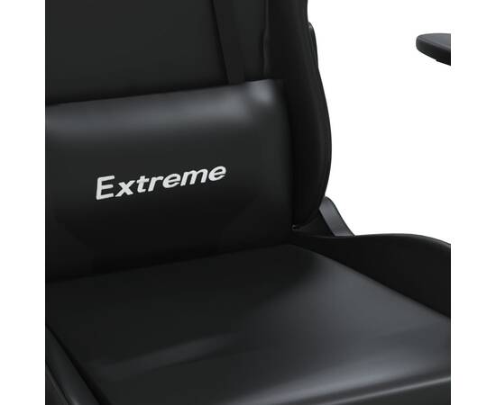 Scaun de gaming cu suport picioare, negru, piele ecologică, 9 image