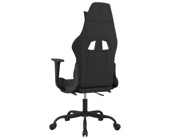 Scaun de gaming cu suport picioare, negru/gri deschis, textil, 5 image