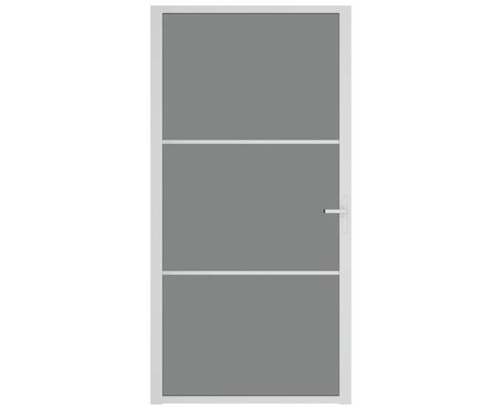 Ușă de interior, 102,5x201,5 cm, alb, sticlă esg și aluminiu, 3 image
