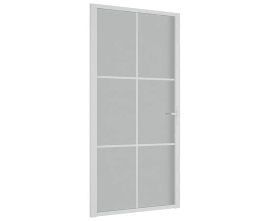 Ușă de interior, 102,5x201,5 cm, alb, sticlă mată și aluminiu, 2 image