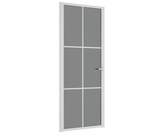 Ușă de interior, 83x201,5 cm, alb, sticlă esg și aluminiu, 2 image
