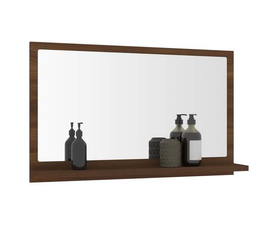 Oglindă de baie, stejar maro, 60x10,5x37 cm, lemn compozit, 6 image