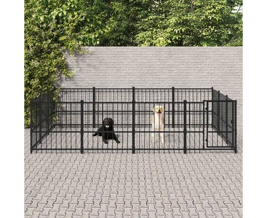 Padoc pentru câini de exterior, 11,58 m², oțel