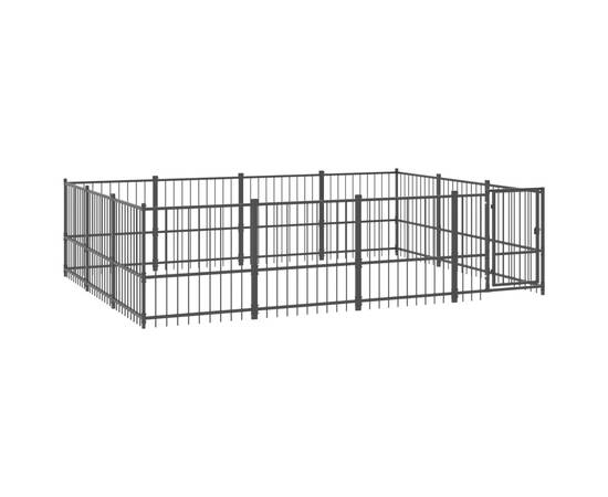 Padoc pentru câini de exterior, 11,58 m², oțel, 2 image